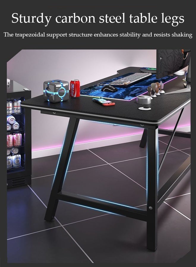 Spides Multifunctional Computer Desk Modern Simple Large Computer Table Ergonomic PC Desktop Computer Gaming Table Carbon Fiber Surface Desktop Home Office Workstation Computer Desk for Home Office Study - Image 3